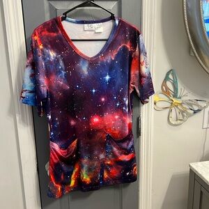 Size Medium Galaxy Scrub Top